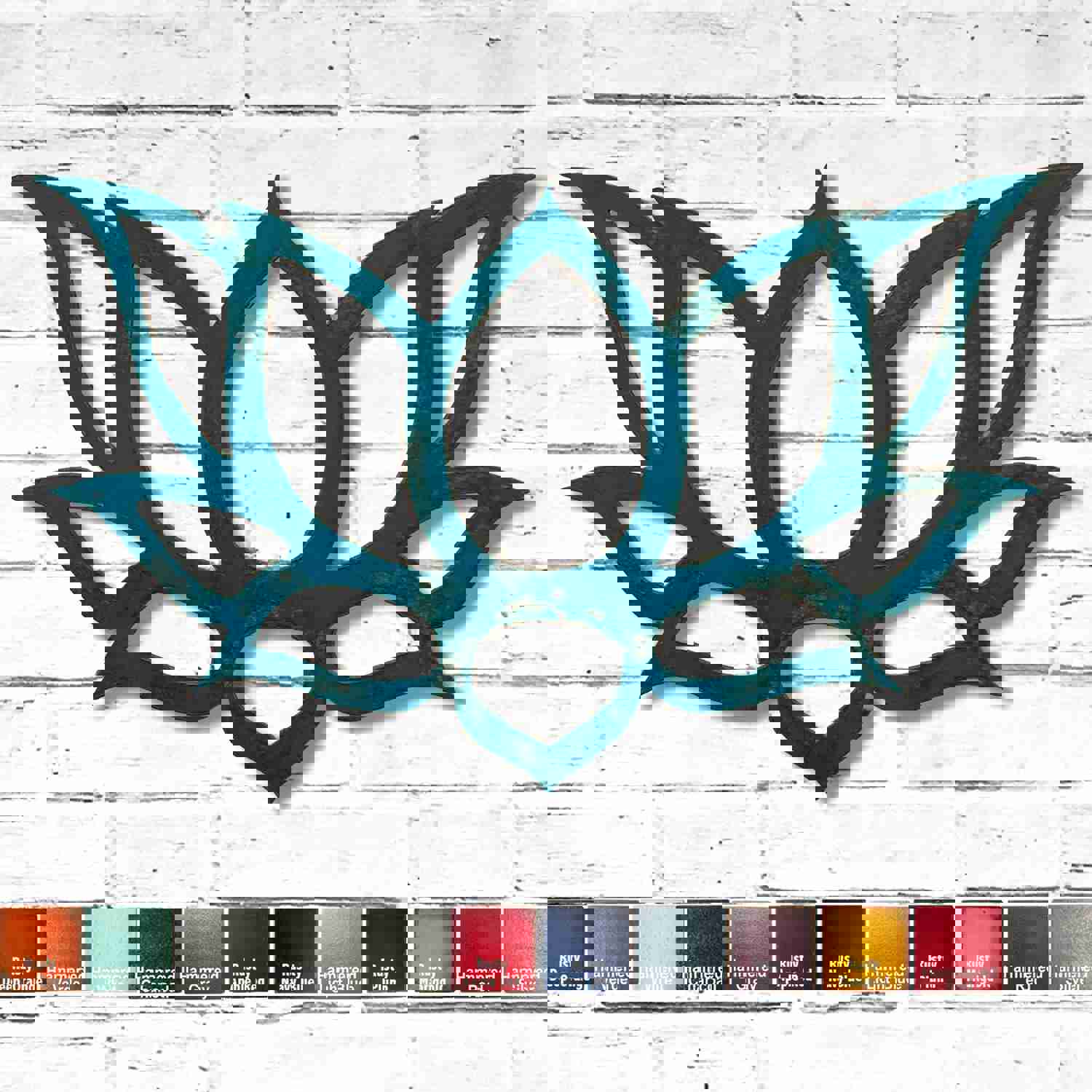 Lotus Flower - Traditional Metal Wall Art Home Decor - Handmade in USA - Customizable Size & Color