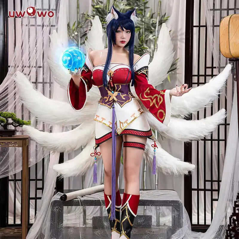 UWOWO League of Legends Ahri Nine Tails Cosplay Costume - Halloween & Game Cosplay