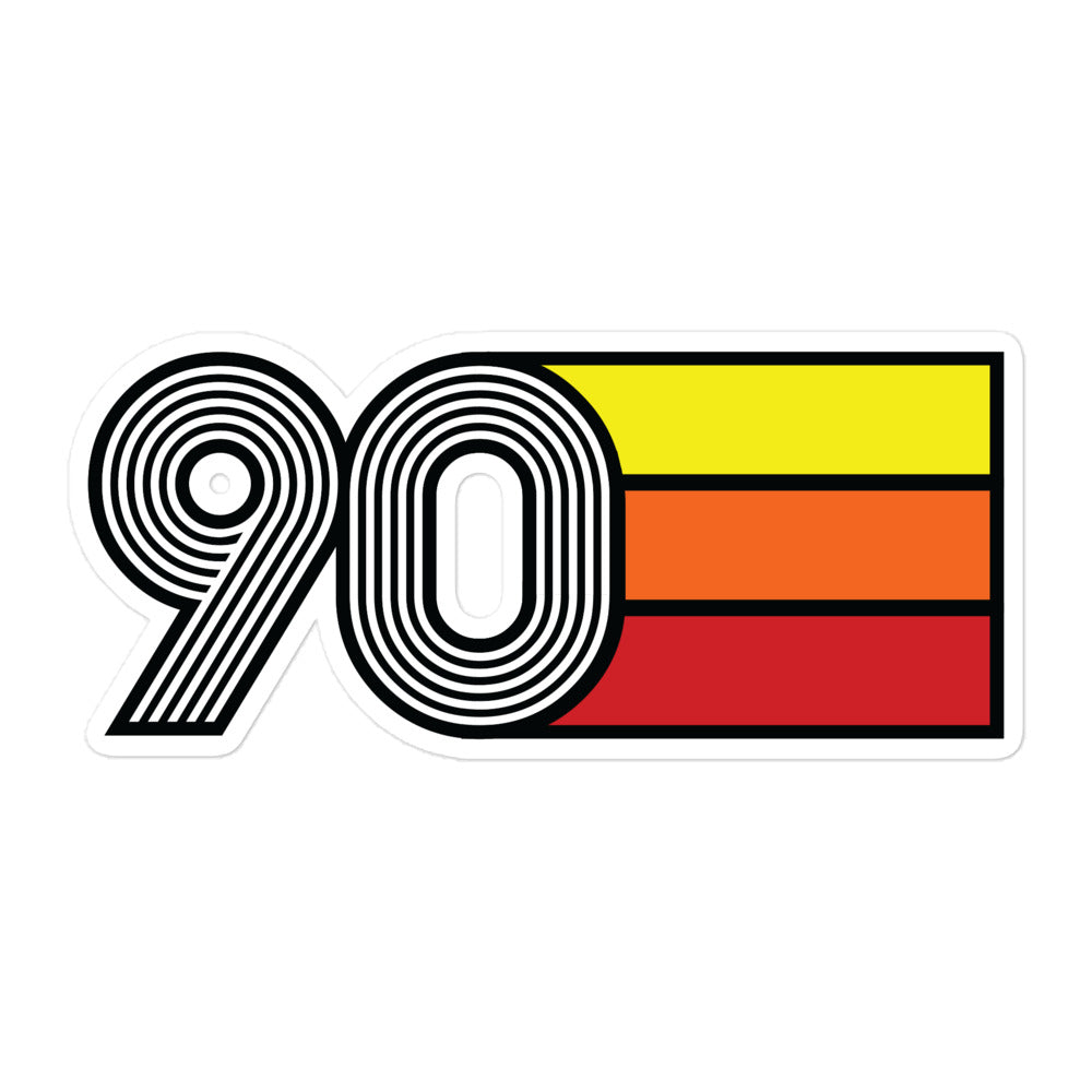 90 - 1990 Retro Tri-Line Decal Bubble-Free Vinyl Stickers
