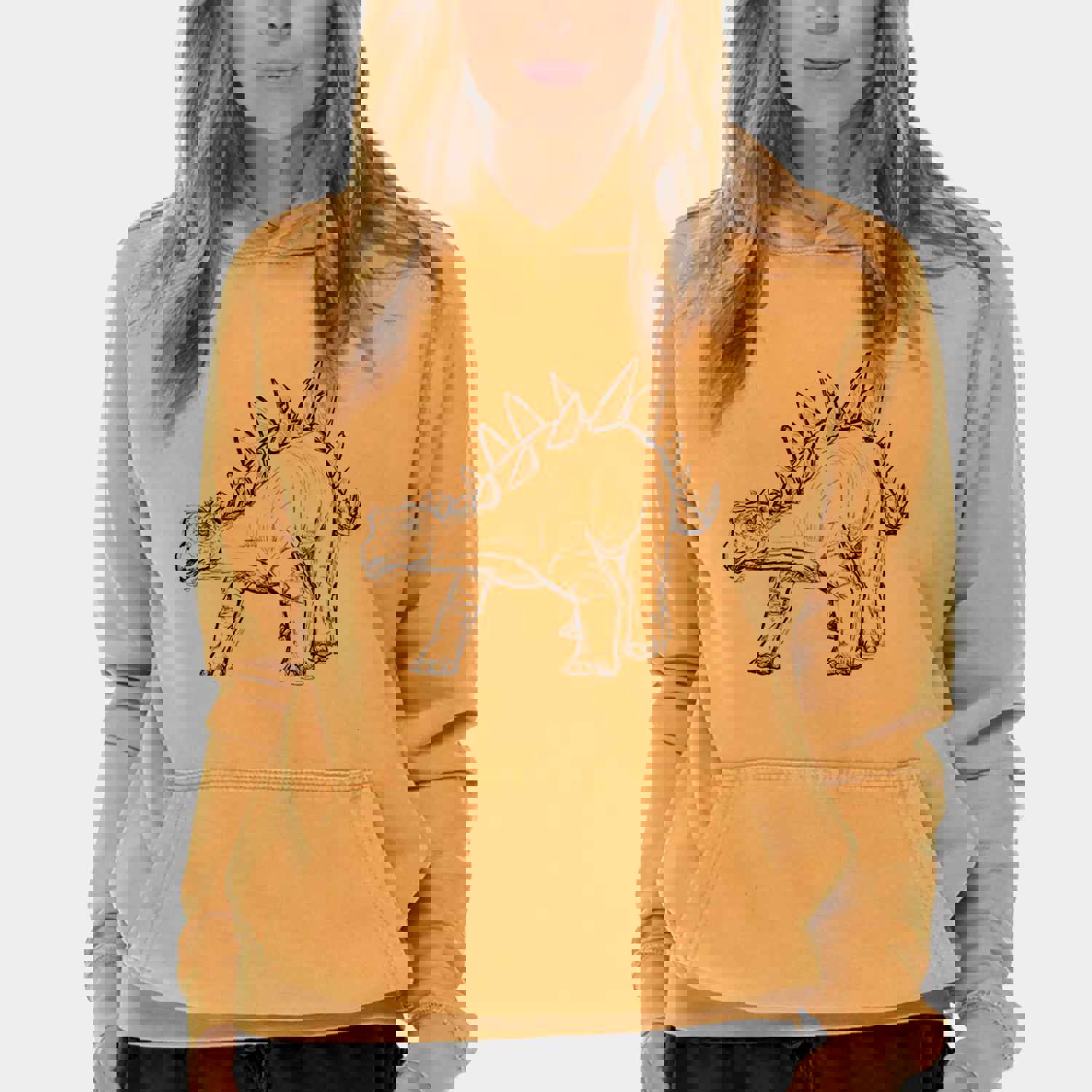 Stegosaurus Stenops - Mid-Weight Unisex Vintage 100% Cotton Hoodie