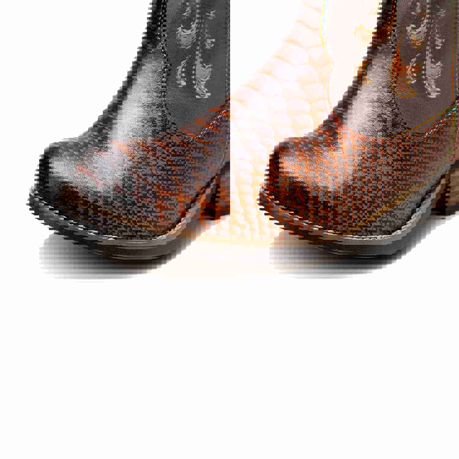 Fish Pattern Cowboy Boots - Hand-Crafted Genuine Leather Trendsetter Shoes