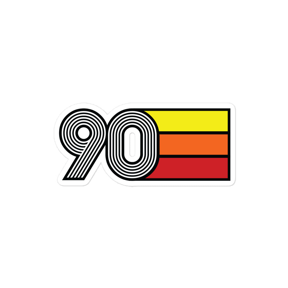 90 - 1990 Retro Tri-Line Decal Bubble-Free Vinyl Stickers