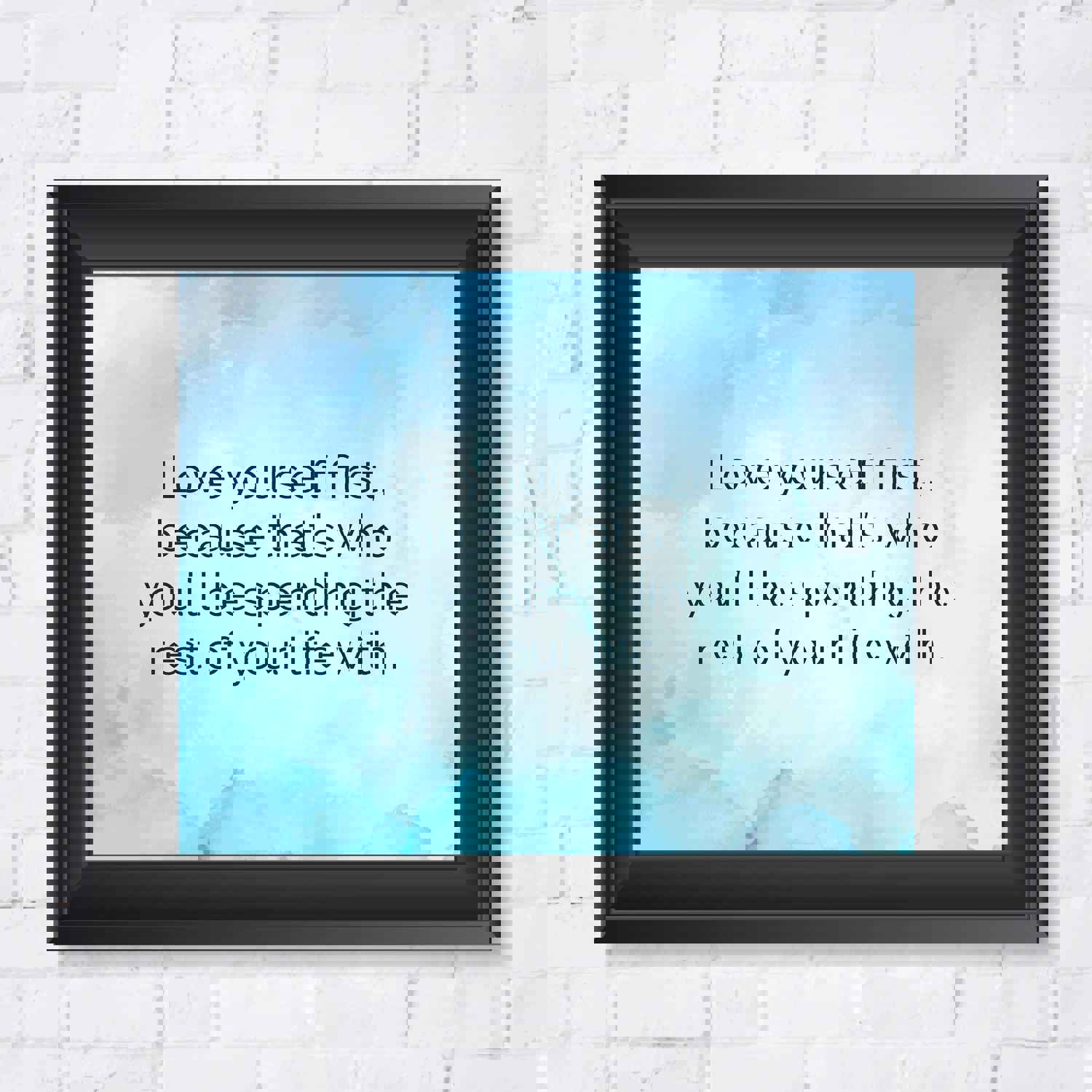 Love Yourself First Inspirational Quotes Wall Sign - 10 x 8 Modern Typographic Art Print