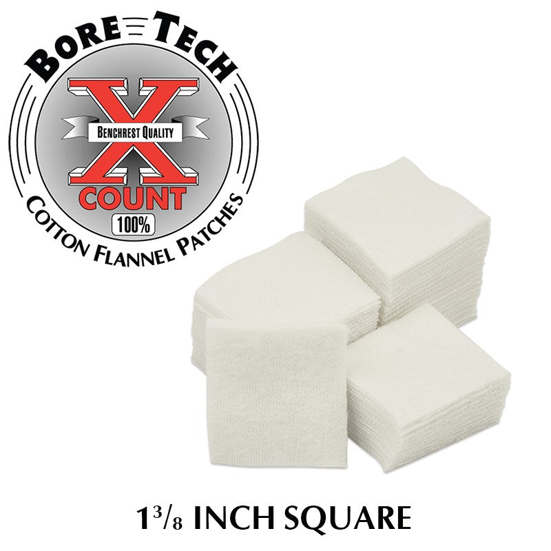 BORE TECH SQUARE PATCHES - Premium Cotton Flannel Cleaning Patches