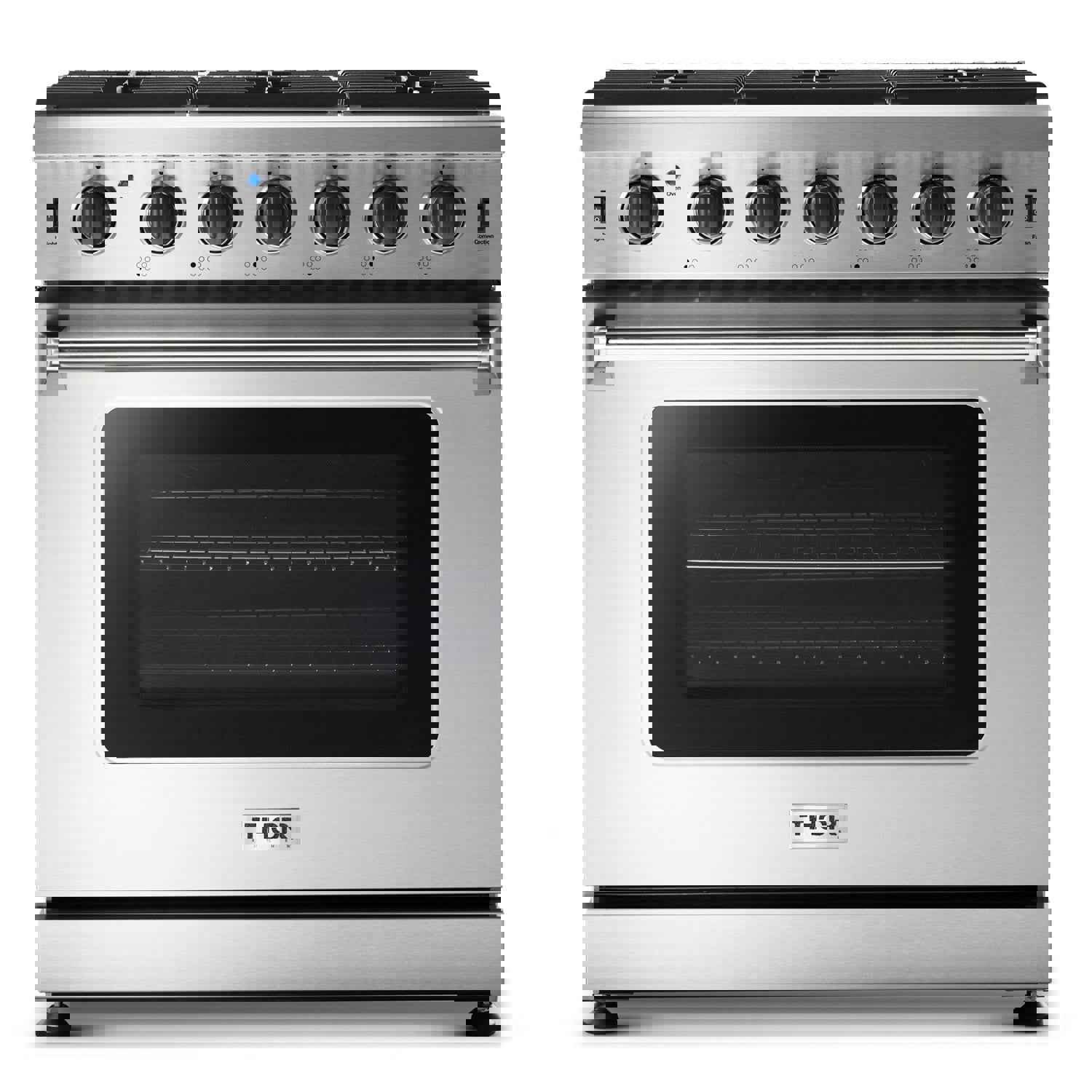 Thor Kitchen Package - 36 Inch Propane Gas Range with Range Hood, Microwave Drawer, Refrigerator, Dishwasher, and Wine Cooler