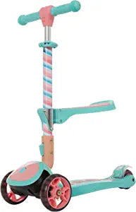 Y200 Adjustable Height Foldable Kick Scooter for Kids with LED Light Wheels