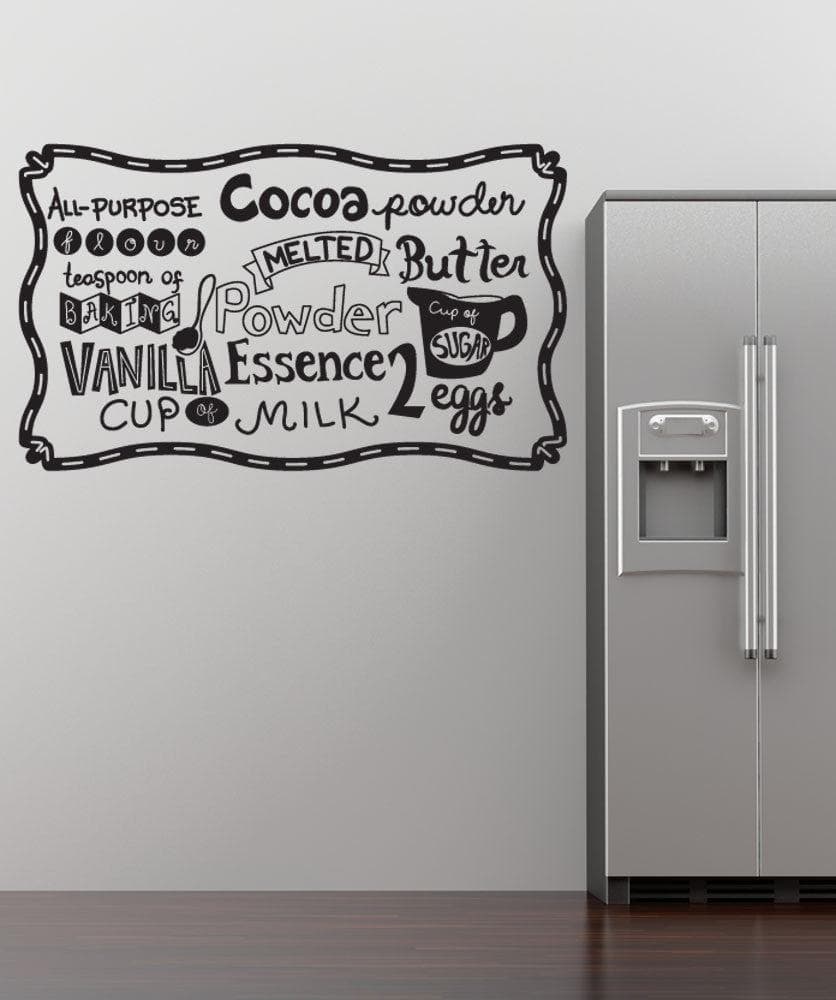 Vinyl Wall Decal Sticker Baking Ingredients #OS_DC580 - Removable & Easy to Apply