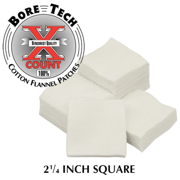 BORE TECH SQUARE PATCHES - Premium Cotton Flannel Cleaning Patches