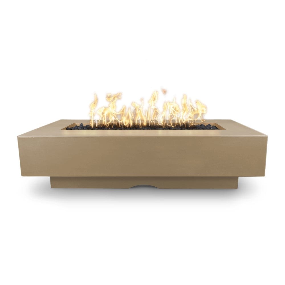 Top Fires Del Mar 96-Inch Rectangular GFRC Gas Fire Pit - Electronic Ignition