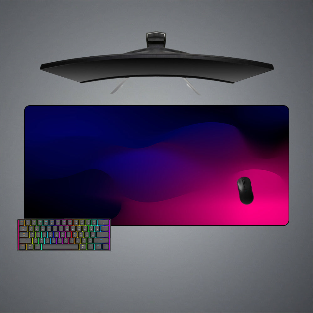 Blue to Magenta Gradient Waves Design Gaming Mouse Pad for Computer Desk (M-XXL Size)