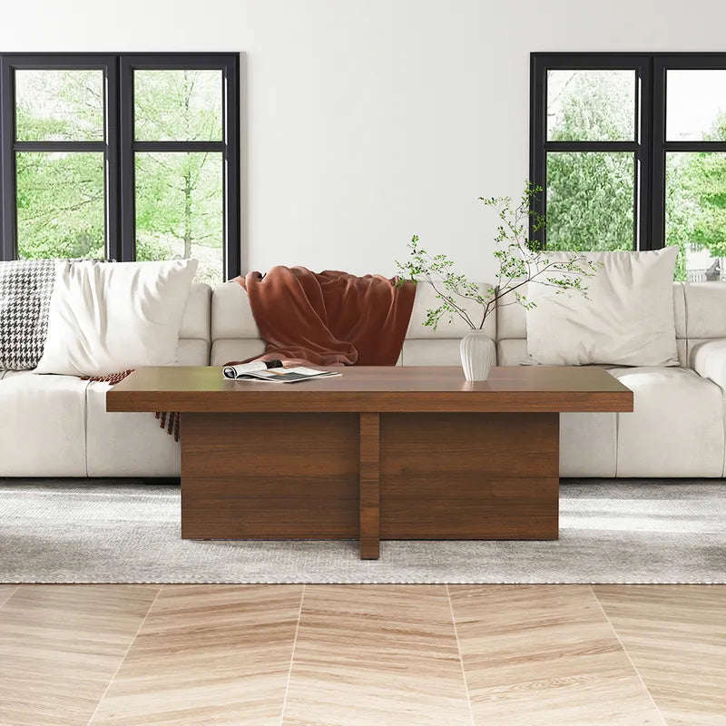 Modern Rectangular Walnut Coffee Table