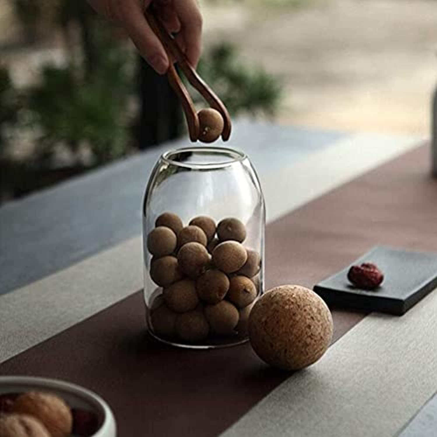 UPKOCH 3Pcs Glass Jars with Airtight Seal Ball Cork Lid - Clear Mason Jars for Food Storage (Size S/M/L)