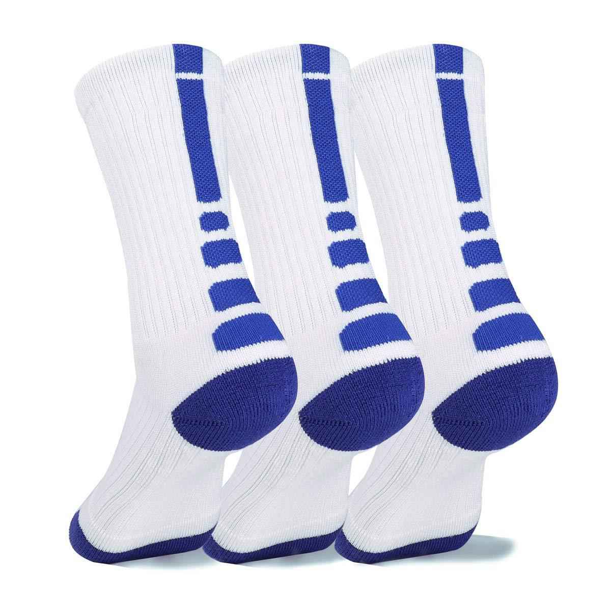 DISILE Elite Basketball Socks - Cushioned Dri-Fit Athletic Crew Socks for Men & Women