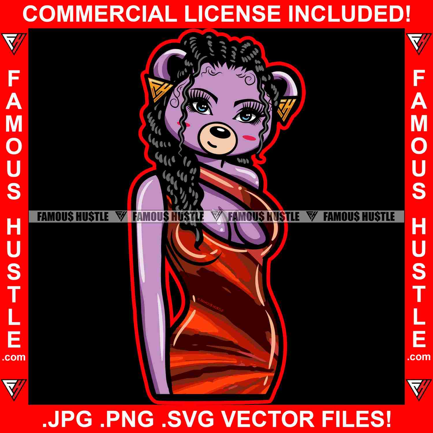 Sexy Female Teddy Bear Graphic Design T-Shirt Print