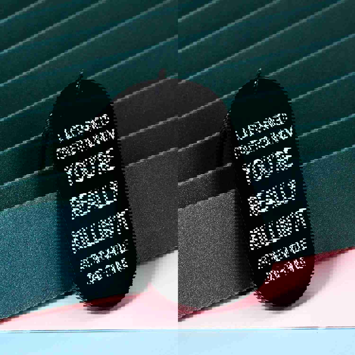 Funny Fathers Day Keychain Gift for Dad from Daughter Son - Birthday Christmas Valentine Wedding Present