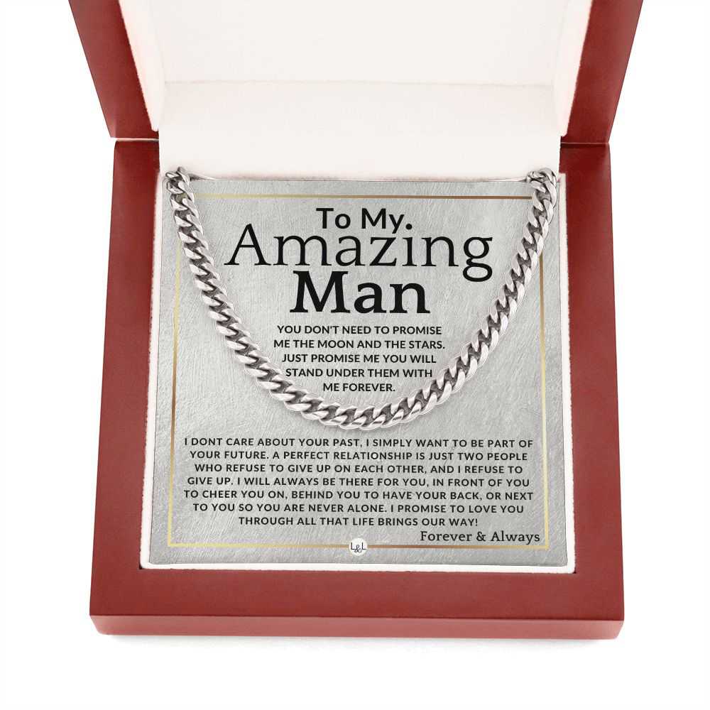 To My Man - Moon And Stars - Meaningful Gift for Him - Romantic Present for Christmas, Valentine's Day, Birthday, or Anniversary