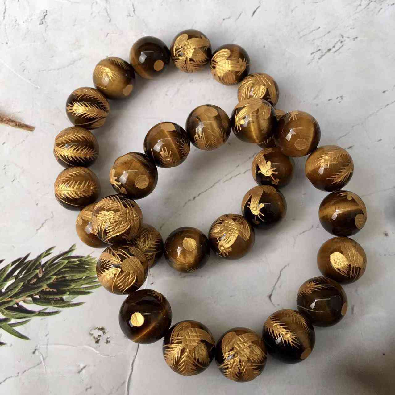 Wholesale Grade AB+ Natural Stone Bead 8/10/12/14/16/18MM Mens Tiger Eye Bracelet Gemstone Jewelry
