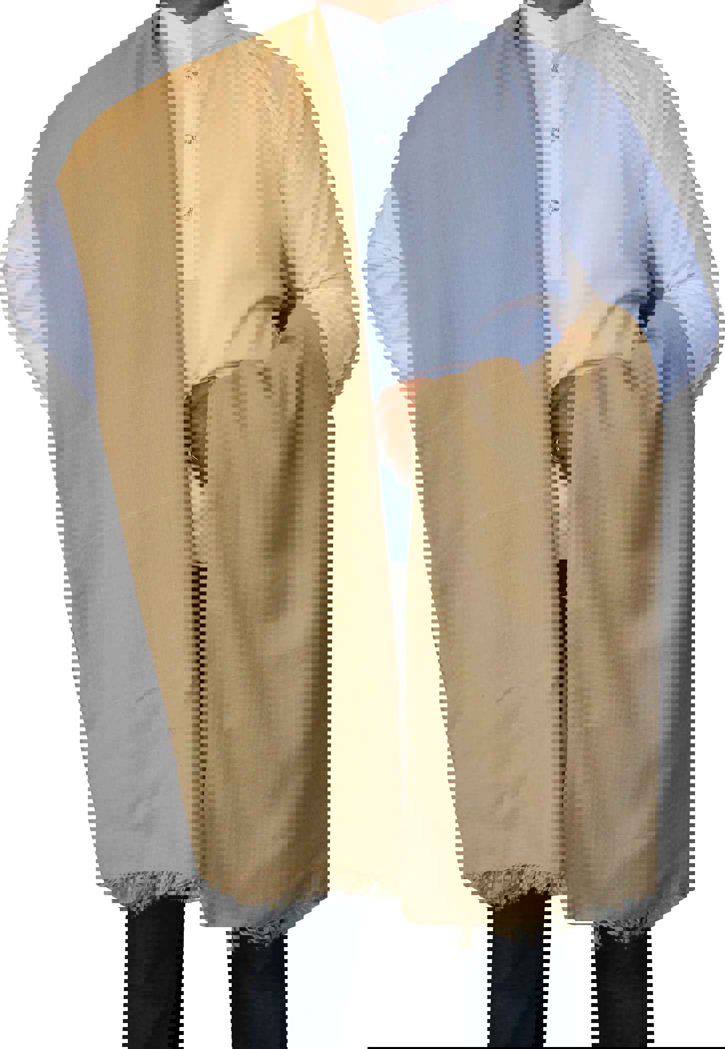 Large Pure Wool Prayer Shawl Indian Wrap for Men and Women (Brown)