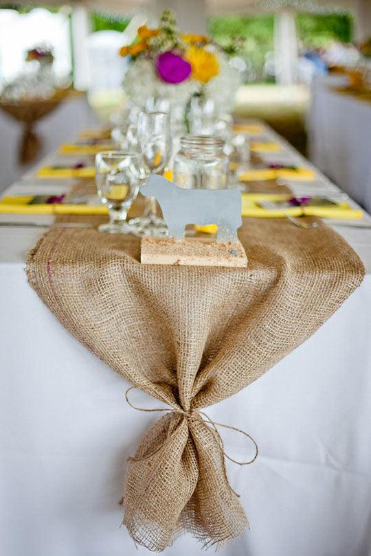 Premium Burlap Table Runner - Natural or Cream White