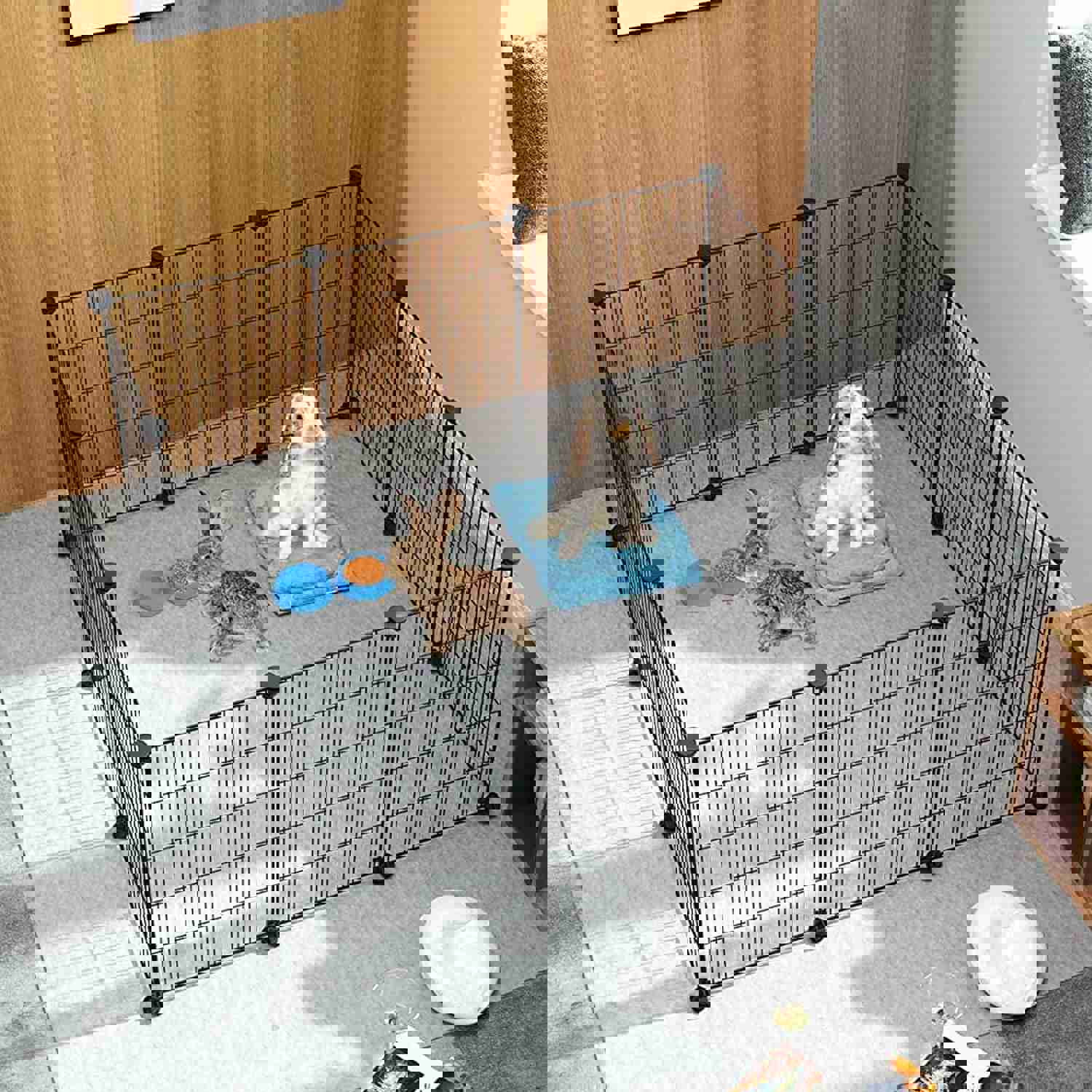 UWR-Nite Pet Playpen, Small Animals Cage DIY Wire Fence with Door for Indoor/Outdoor Use
