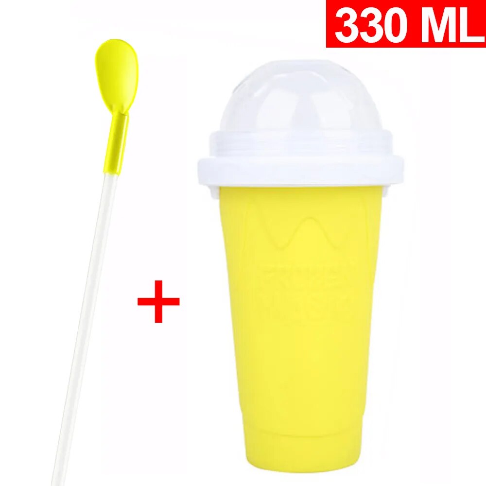 Ice Maker Cup for Smoothies, DIY Ice Cream, Quick Frozen Silicone Squeeze Cooling Milkshake Slushy Machine