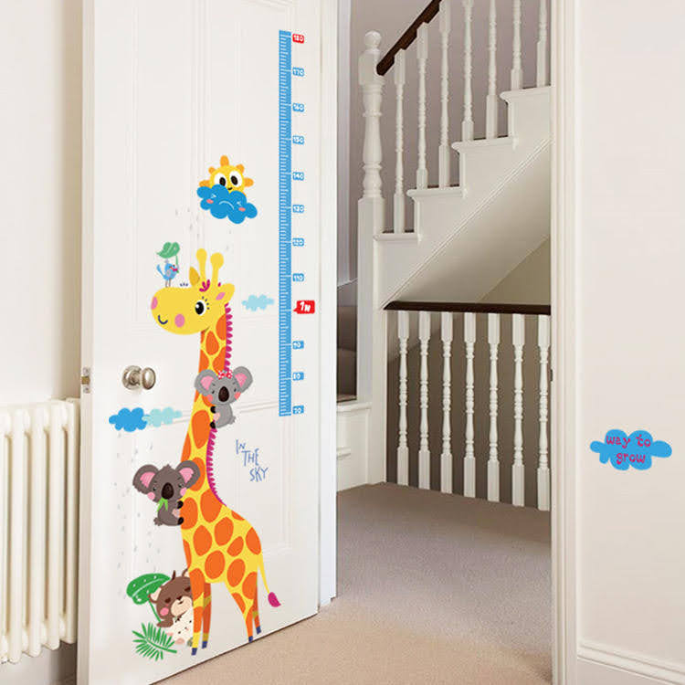 Decal Mile Height Chart - Kids Growth Measure Wall Stickers for Nursery and Classroom