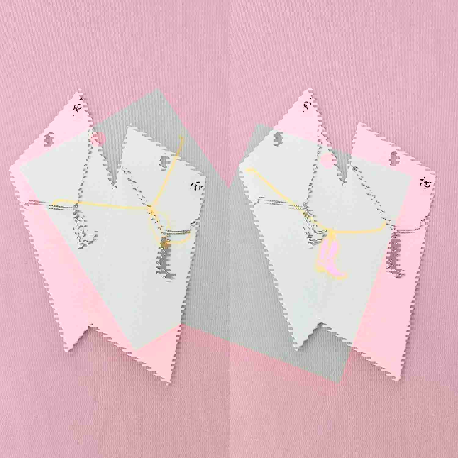 Cowgirl Boot Pendant Necklace - Gold Plated Charm