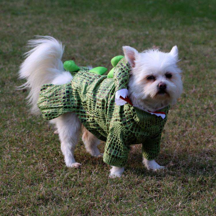 Green Cute Crocodile Shape Pet Clothes Cosplay Soft Texture Dogs Hooded Coat Costume Halloween Pets Supplies
