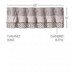 Florette Ruffled Valance 16x60 - Farmhouse Style Window Treatment