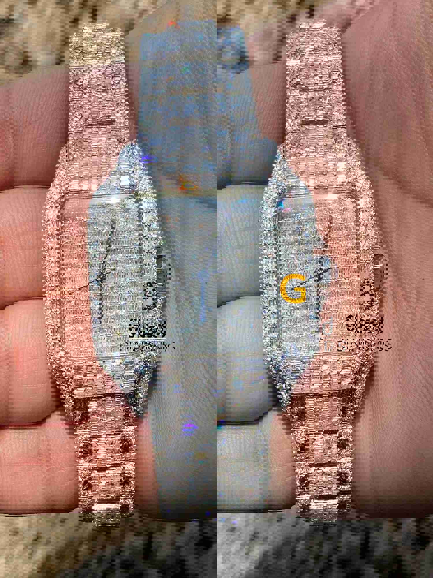 Baguette VVS Moissanite Fully White Studded Iced Diamond Watch
