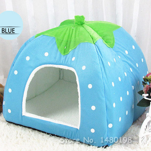 New Pet Supplies High Quality Dog House Soft Strawberry Cat Rabbit Bed House