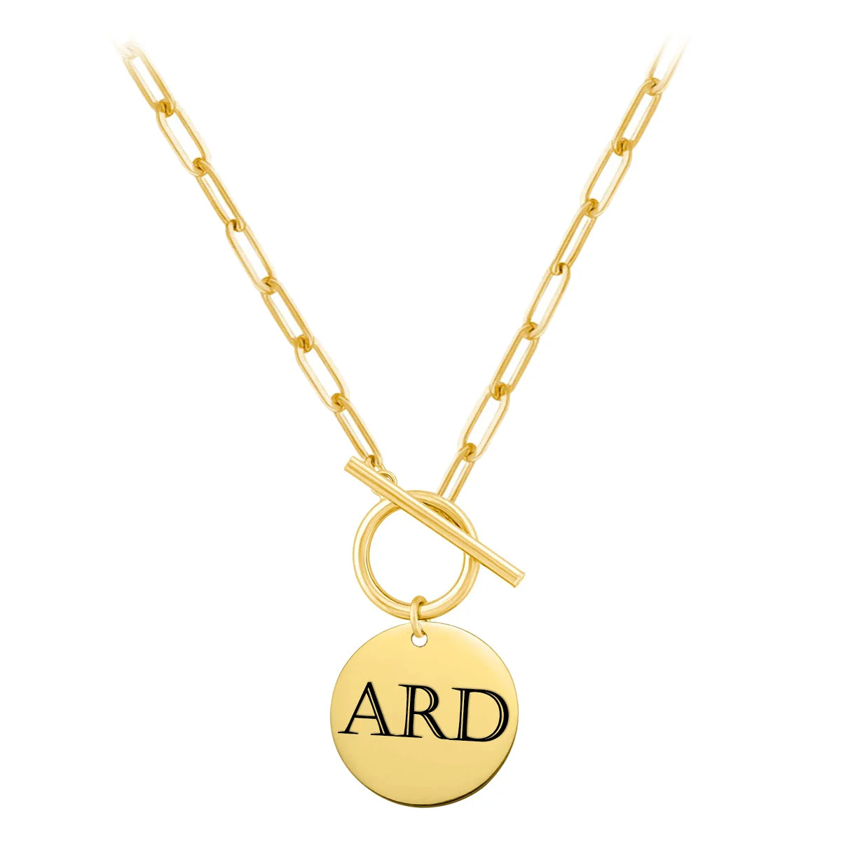 Cleo Paperclip Initial Necklace - Personalized 14k Gold Necklace