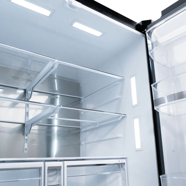 ZLINE Autograph Edition 36 in. Black Stainless Steel French Door Refrigerator with Dual Ice Maker