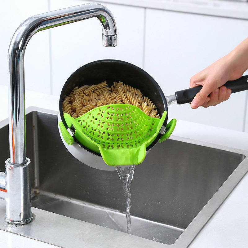 Silicone Pot Side Drain Stopper - Modern Minimalist Kitchen Gadget