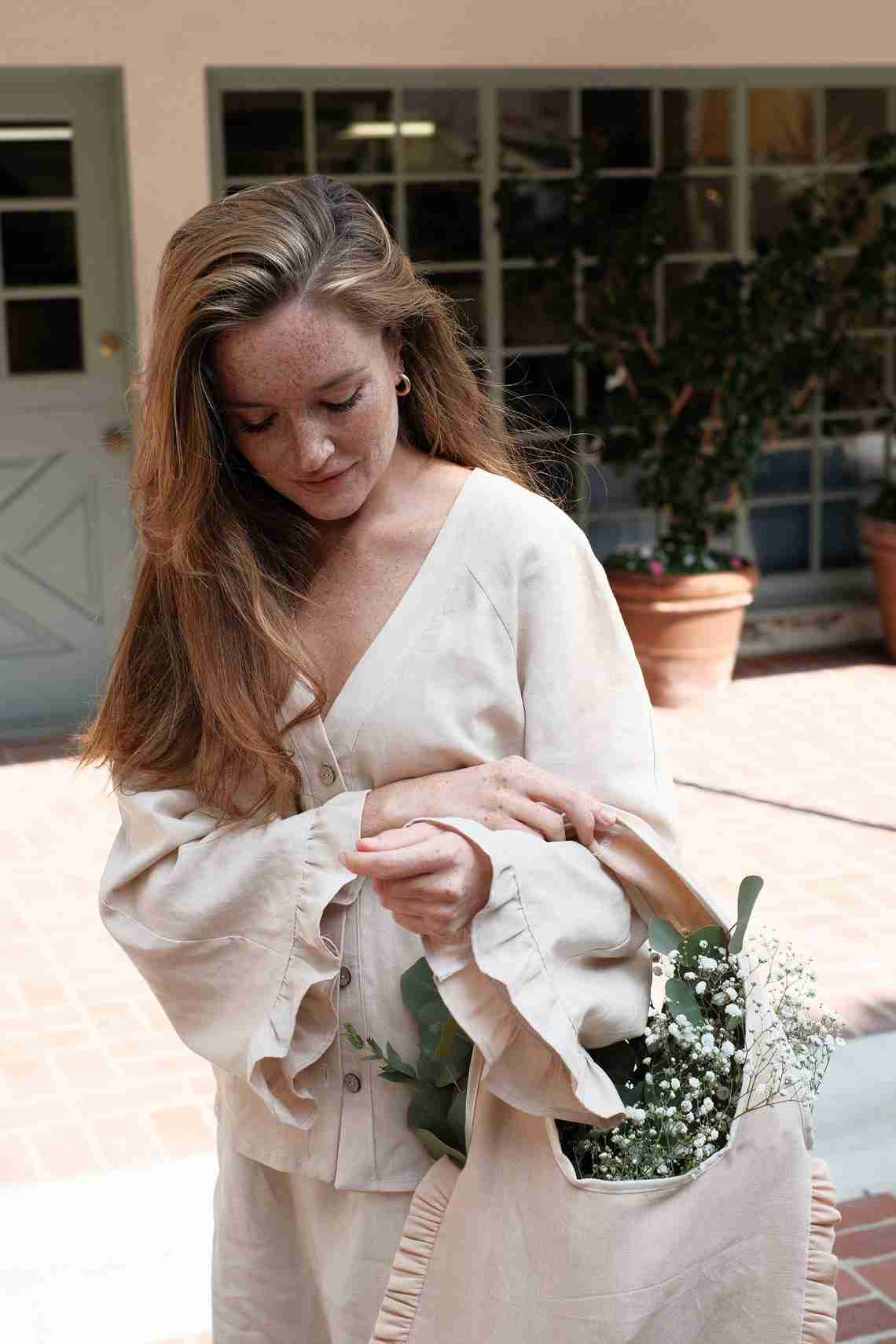 MONA LIZ Linen Jacket and Pants Set - Handmade in California
