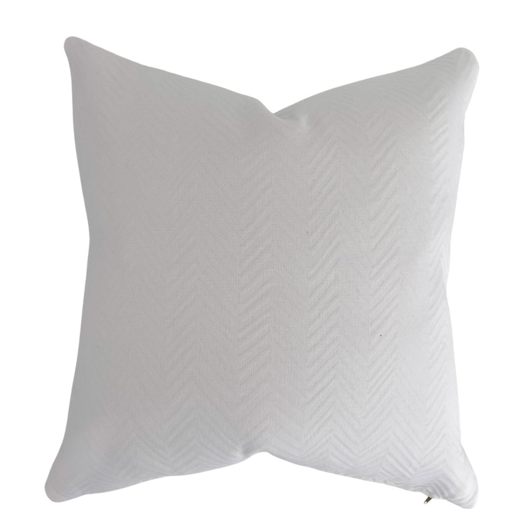 Aven Outdoor Pillow Cover - White Chevron Pattern
