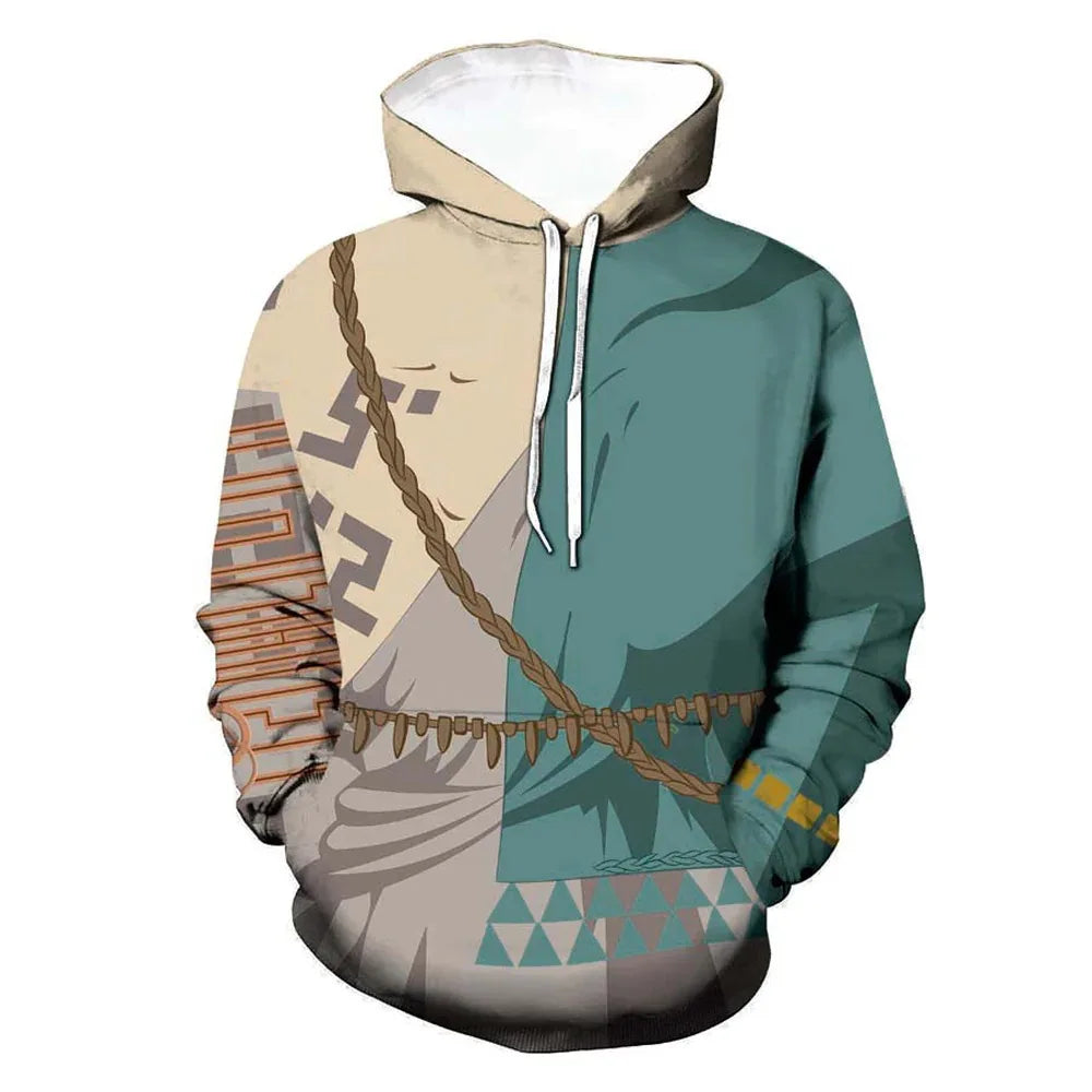Link Cosplay Hoodie Men Costume for The Legend of Zelda Tears Kingdom Halloween Party