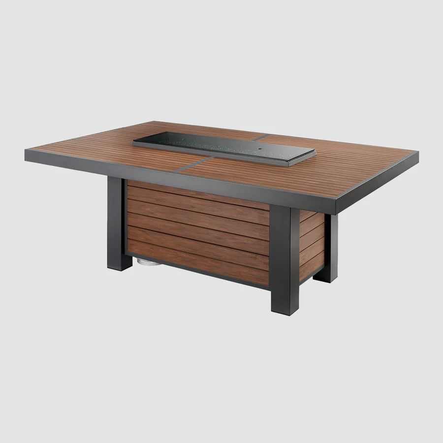 Outdoor Greatroom Co Kenwood Rectangular Gas Fire Pit Table - Chat or Dining Height