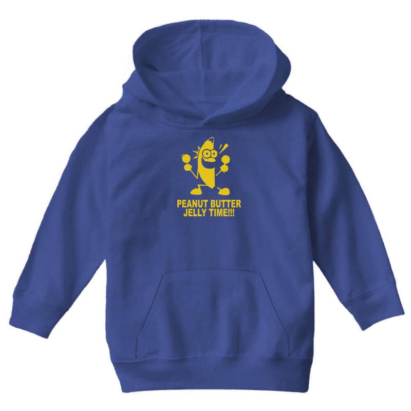 Peanut Butter Jelly Time Banana Youth Hoodie by MDK ART
