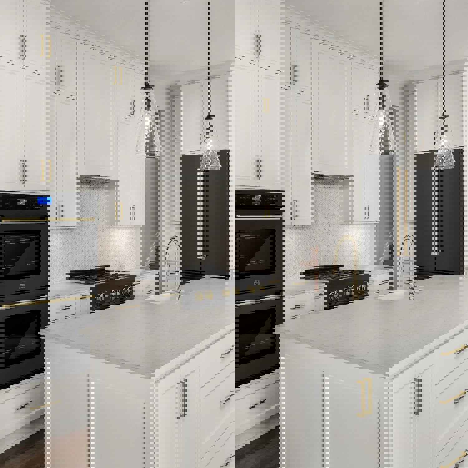 ZLINE 36 Autograph Edition 22.5 cu. ft Freestanding French Door Refrigerator with Ice Maker in Fingerprint Resistant Black Stainless Steel