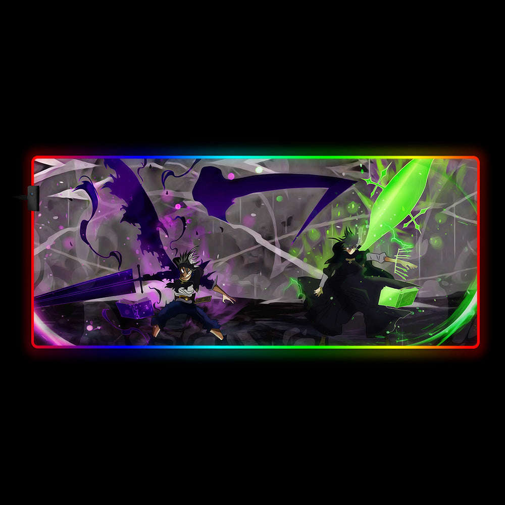 Asta & Yuno Design RGB Gaming Mouse Pad with LED Lights, Large Size for Gamers