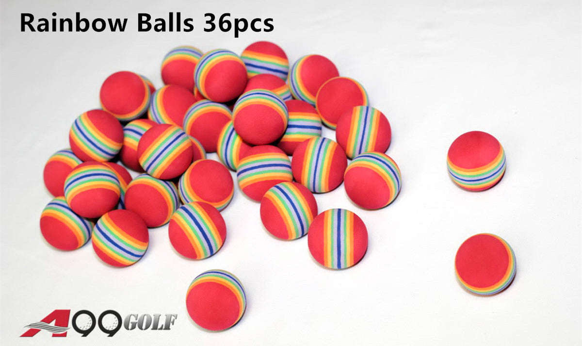 A99 Golf Rainbow Foam Practice Balls - 36 Pcs for Driving Range, Indoor & Outdoor Training