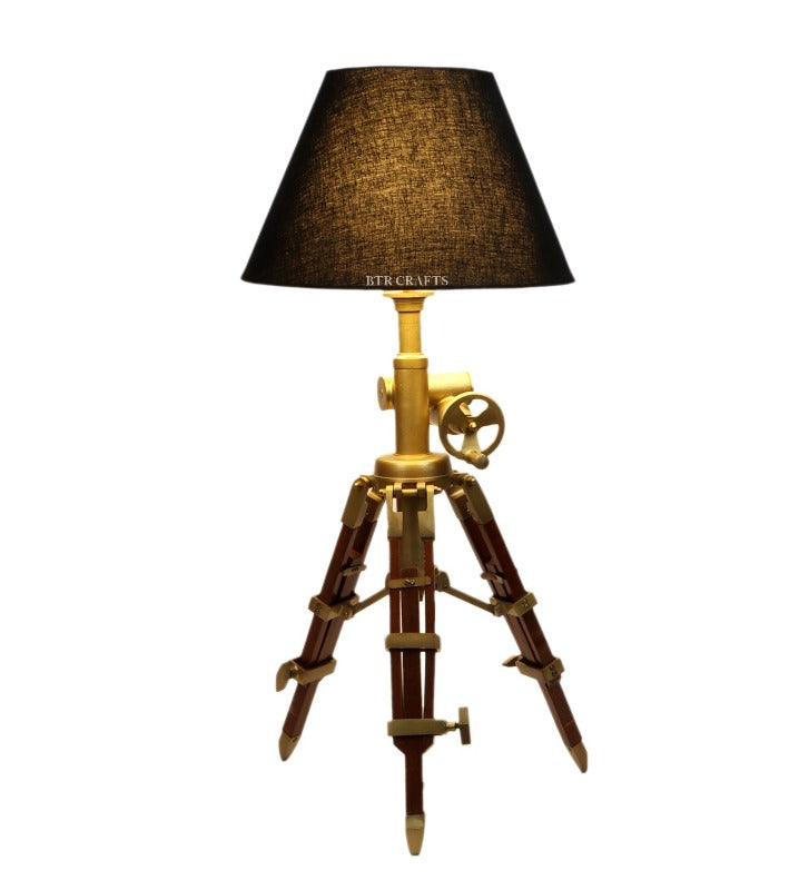 BTR CRAFTS Vintage Tripod Table Lamp with Adjustable Stand - Rustic Home Decor