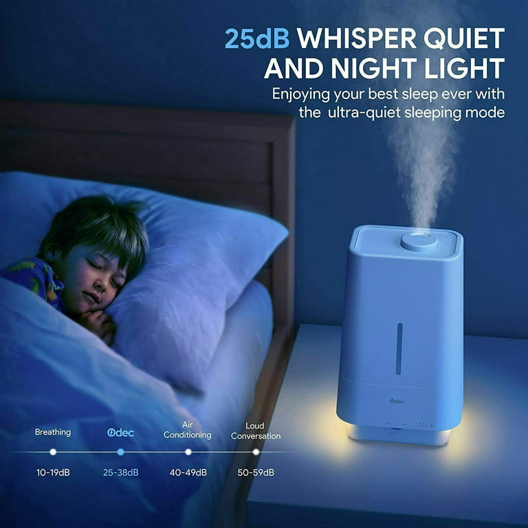 Cool Mist Humidifier with Large 4.5L Capacity, Built-In Night Light & Essential Oil Diffuser