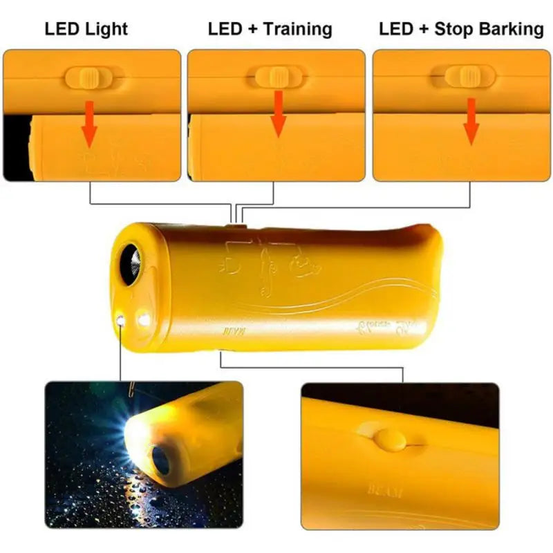 3 In 1 Pet Dog Repeller Anti Barking Device with LED Flashlight