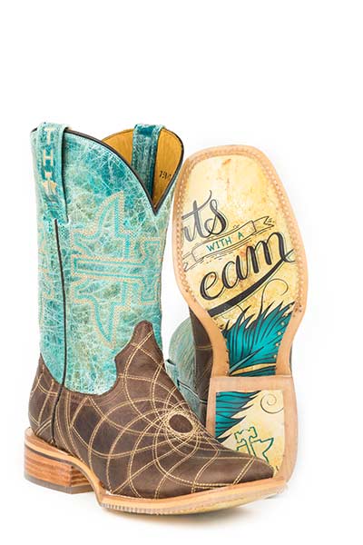 Tin Haul Dreamcatcher Cowgirl Boots - Square Toe Style 14-021-0007-1296
