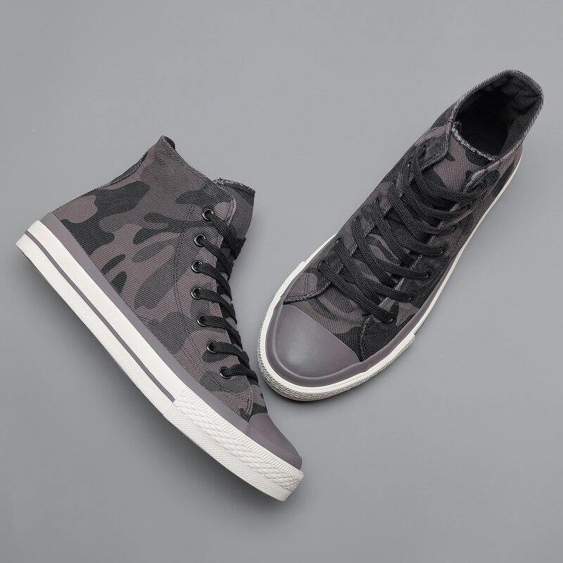 Spring New Men's High-top Canvas Shoes Korean Fashion Camouflage Sneakers