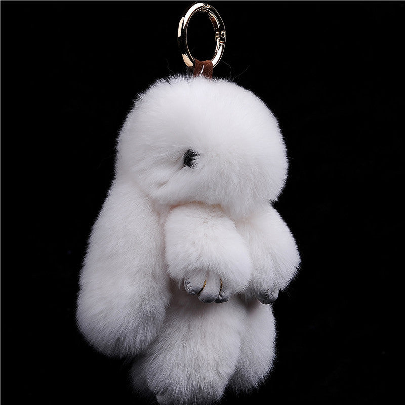 New Charm Decoration Gift Plush Bunny Toy Rex Rabbit Fur Bag Pendant Key Chain