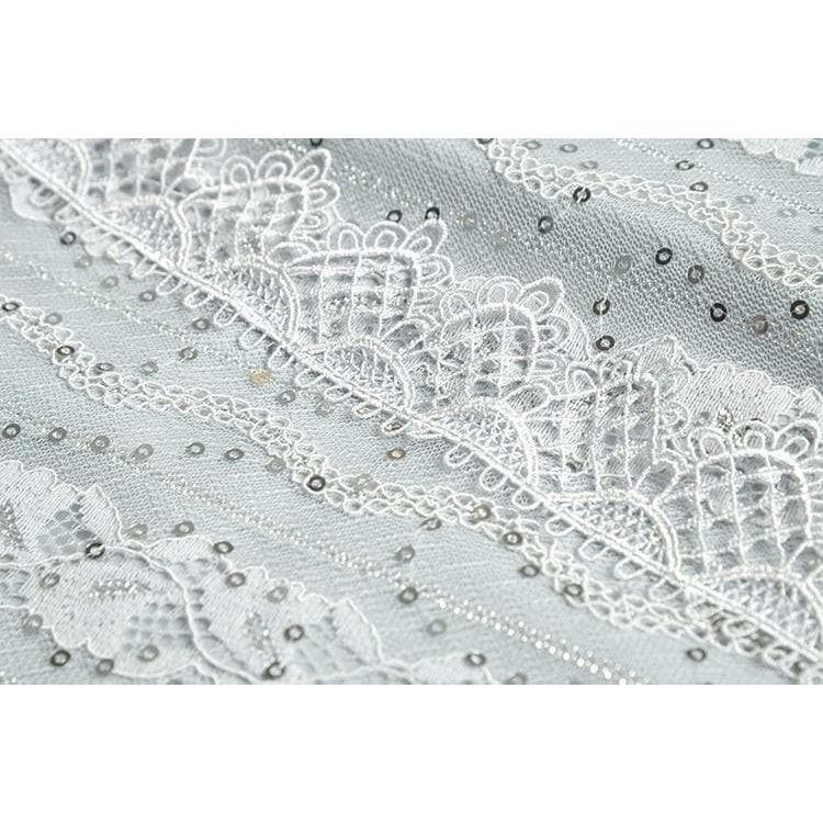 Fashion Lace Ruffle Maxi Dress