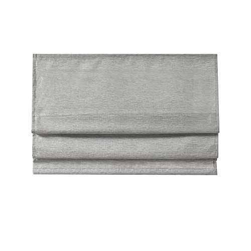 Madison Park Cordless Roman Shades - Como Grey, Room Darkening, Thermal Insulated Window Blind